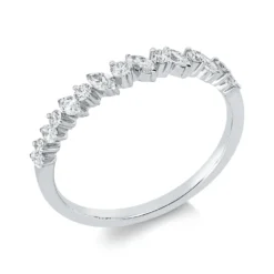 Ring aus 750 Gold Weißgold 15 Diamanten 0,39ct TW-VSI/SI B:3mm