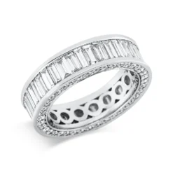 Ring aus 750 Gold Weißgold 120 Diamanten 4,12ct TW-VSI B:5,8mm