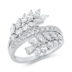Ring aus 750 Gold Weißgold 35 Diamanten 1,72ct TW-SI H:19,8mm