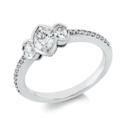 Ring aus 750 Gold Weißgold 21 Diamanten 0,85ct B:7,9mm