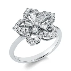 Ring aus 750 Gold Weißgold 36 Diamanten 0,77ct TW-SI B:14,6mm