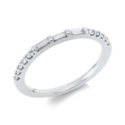 Ring aus 750 Gold Weißgold 13 Diamanten 0,22ct TW-SI B:1,4mm