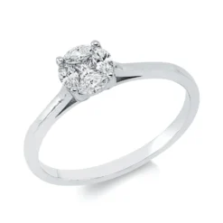 Ring aus 750 Gold Weißgold 5 Diamanten 0,27ct F-SI B:5,8mm