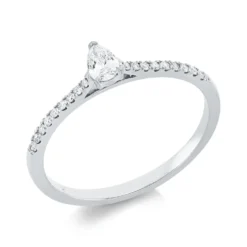 Ring aus 750 Gold Weißgold 19 Diamanten 0,24ct TW-SI B:4,8mm 3er-Krappe