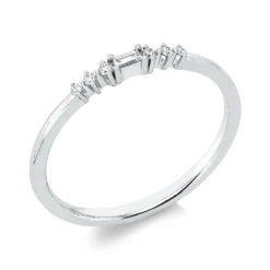 Ring aus 750 Gold Weißgold 7 Diamanten 0,07ct TW-SI B:1,9mm