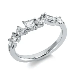 Ring aus 750 Gold Weißgold 7 Diamanten 0,77ct TW-SI B:4,6mm