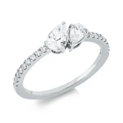 Ring aus 750 Gold Weißgold 20 Diamanten 0,63ct TW-SI B:5,3mm