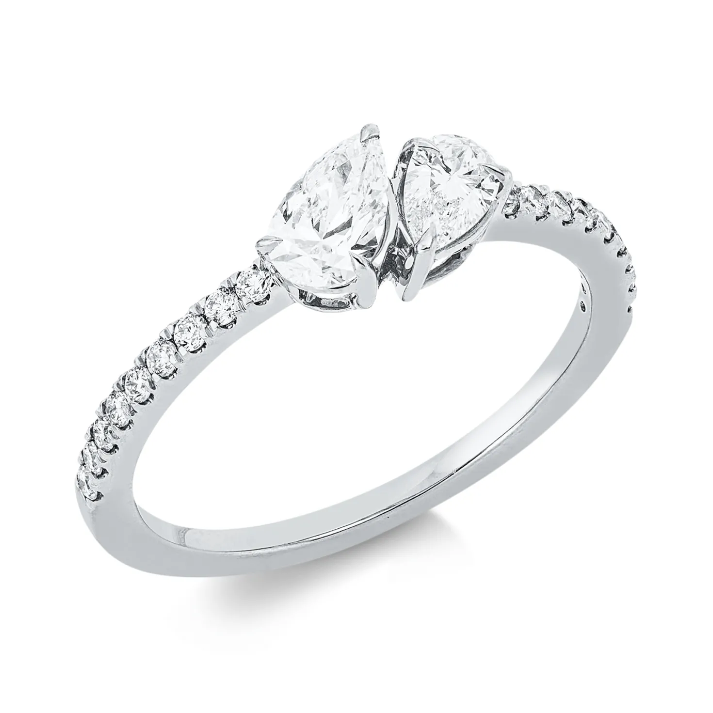 Ring aus 750 Gold Weißgold 20 Diamanten 0,63ct TW-SI B:5,3mm