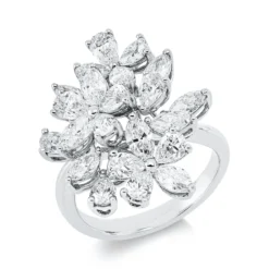 Ring aus 750 Gold Weißgold 21 Diamanten 3,32ct TW-SI B:23,8mm