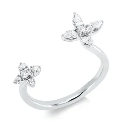 Ring aus 750 Gold Weißgold 10 Diamanten 0,43ct TW-PI B:9,5mm