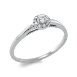 Ring aus 750 Gold Weißgold 11 Diamanten 0,18ct TW-SI B:5,1mm