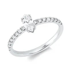 Ring aus 750 Gold Weißgold 17 Diamanten 0,46ct B:6,7mm