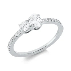 Ring aus 750 Gold Weißgold 20 Diamanten 0,66ct TW-SI B:5,4mm