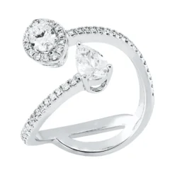 Ring aus 750 Gold Weißgold 51 Diamanten 0,91ct B:14,4mm