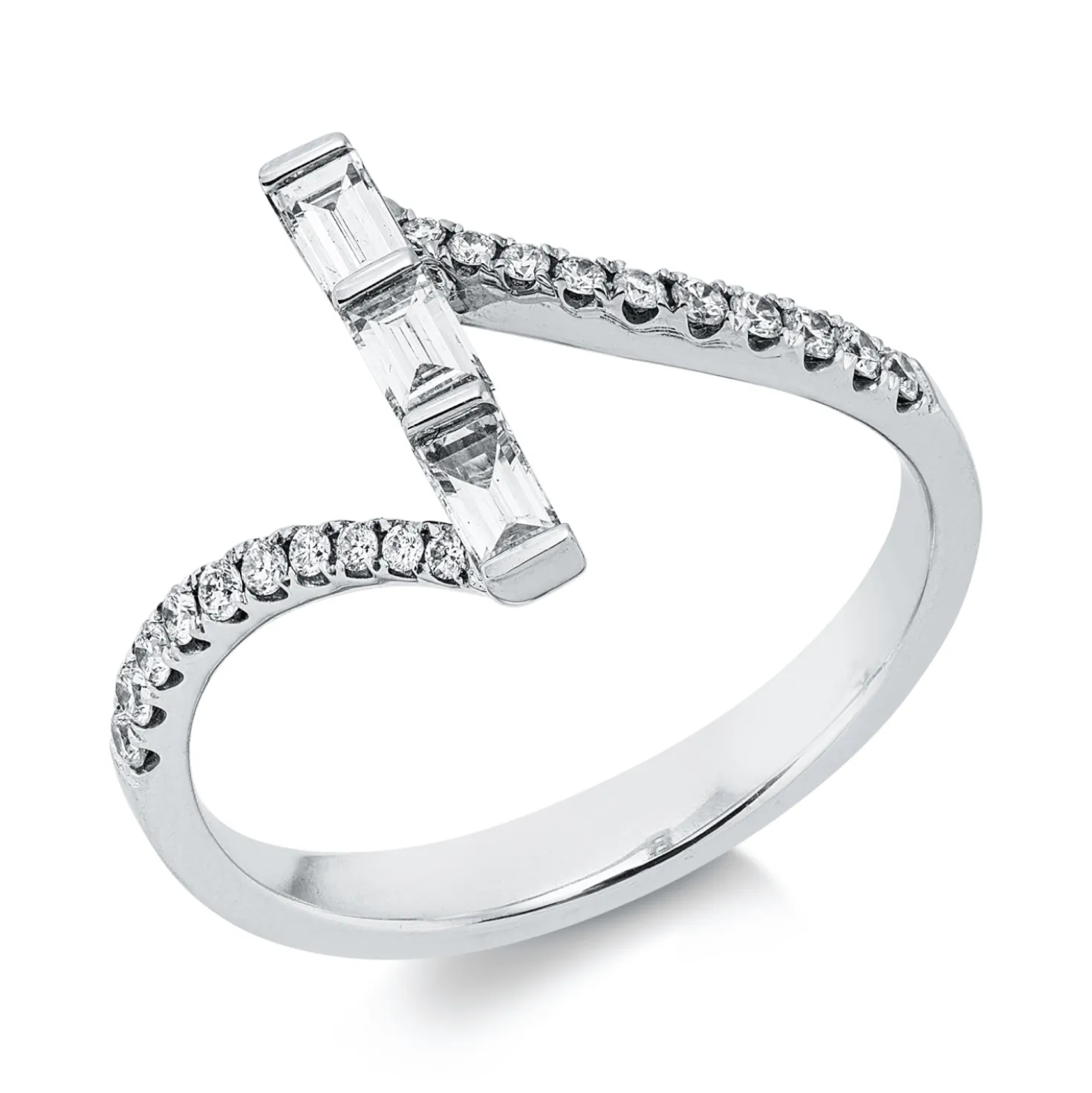 Ring aus 750 Gold Weißgold 23 Diamanten 0,45ct TW-SI B:11,8mm