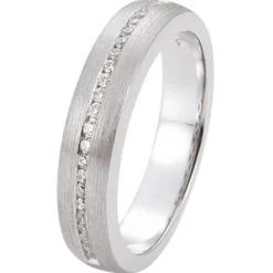 Ring aus 585 Gold Weißgold mattiert 23 Diamanten Brillanten 0,15 Ct. W-SI
