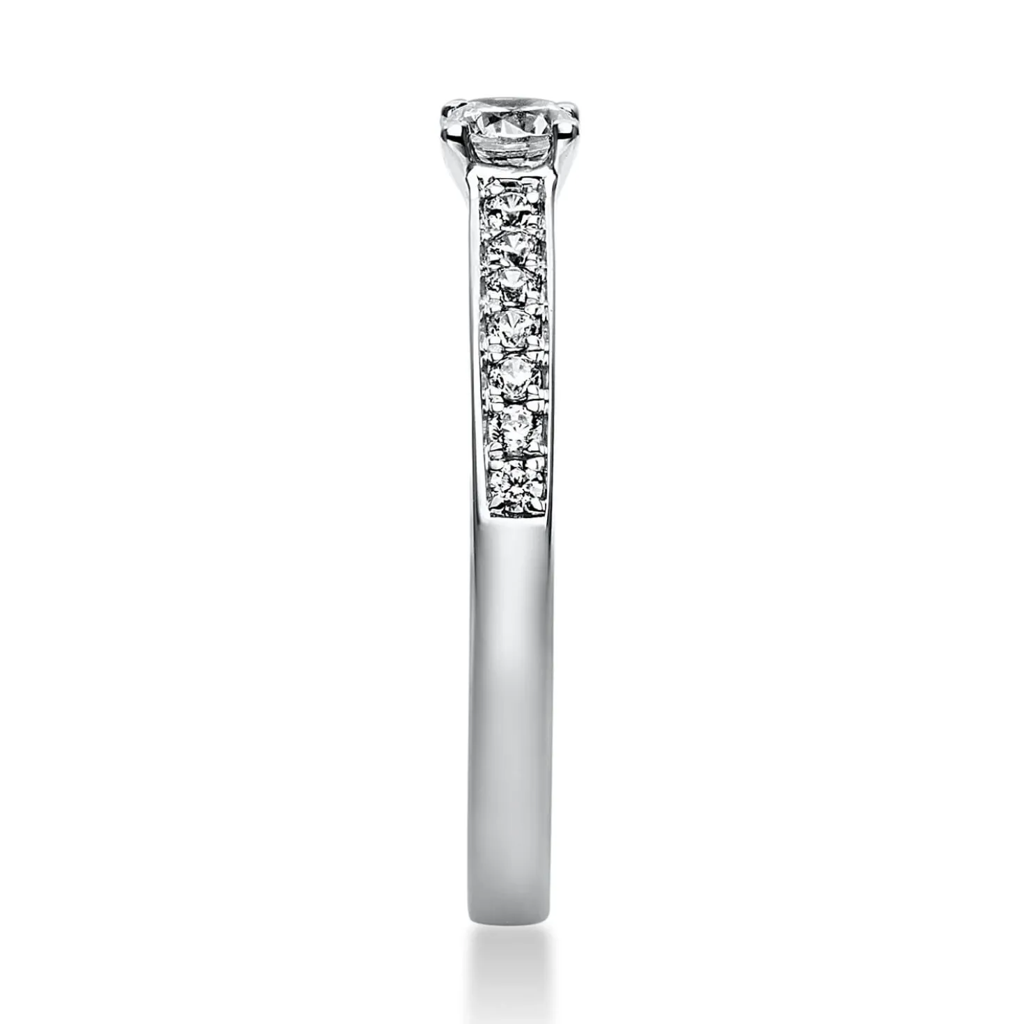 Ring aus 750 Gold Weißgold mit 17 Diamanten Brillanten 0,35 Ct. 4er-Krappe