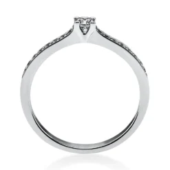 Ring aus 585 Gold Weißgold mit 17 Diamanten Brillanten 0,22 Ct. 4er-Krappe