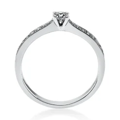 Ring aus 750 Gold Weißgold mit 17 Diamanten Brillanten 0,29 Ct. 4er-Krappe