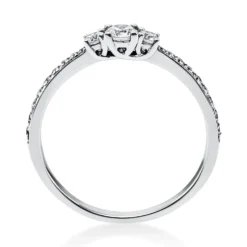 Ring aus 585 Gold Weißgold mit 21 Diamanten Brillanten 0,37 Ct. 4er-Krappe