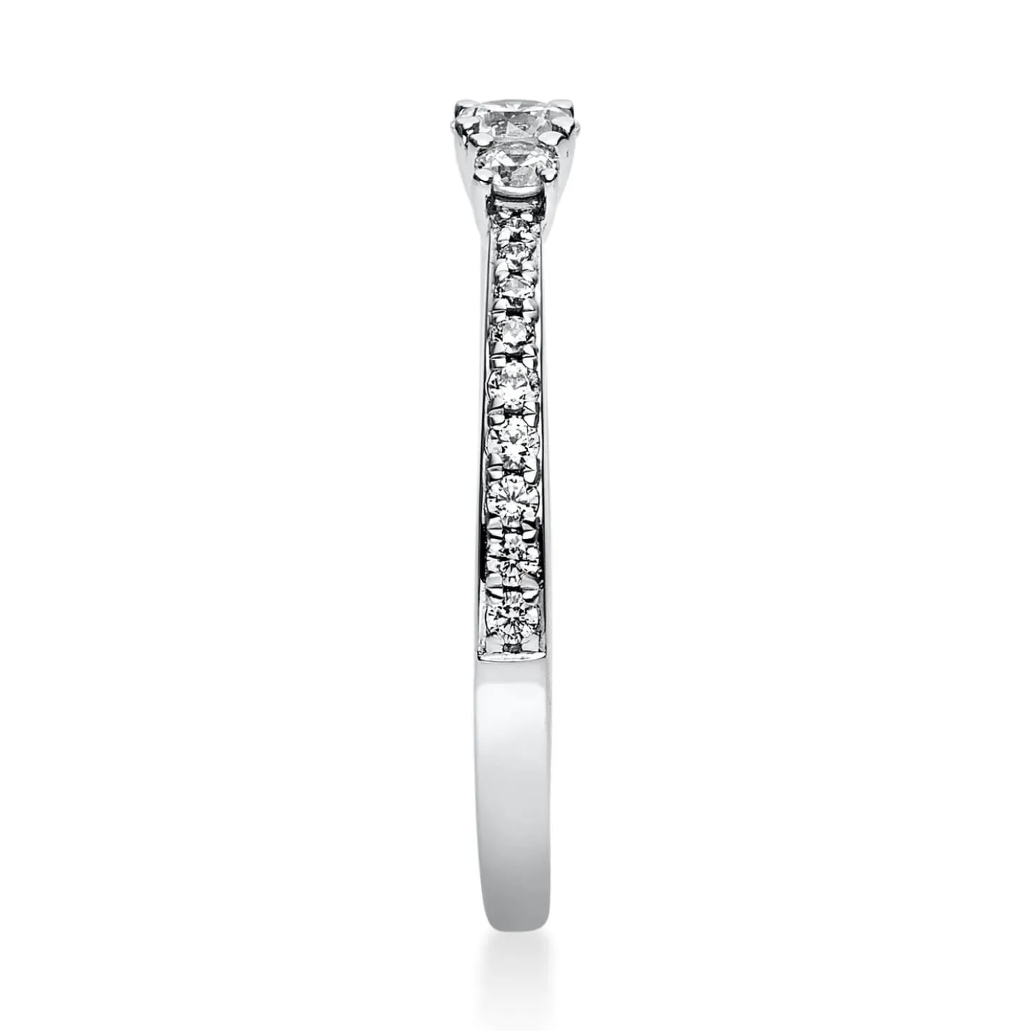 Ring aus 585 Gold Weißgold mit 21 Diamanten Brillanten 0,37 Ct. 4er-Krappe