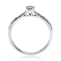 Ring aus 750 Gold Weißgold mit 17 Diamanten Brillanten 0,37 Ct. 4er-Krappe