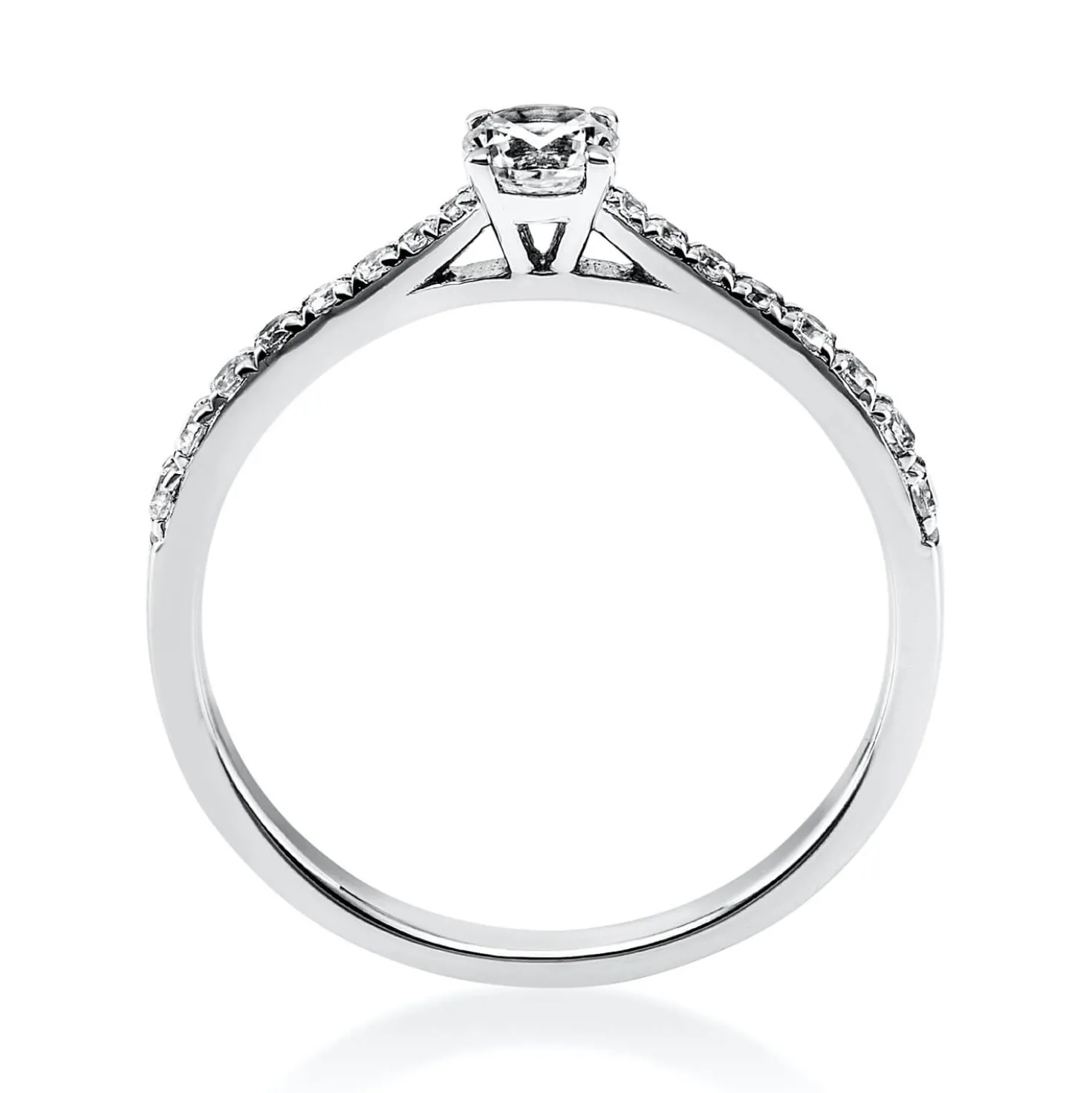Ring aus 750 Gold Weißgold mit 17 Diamanten Brillanten 0,37 Ct. 4er-Krappe