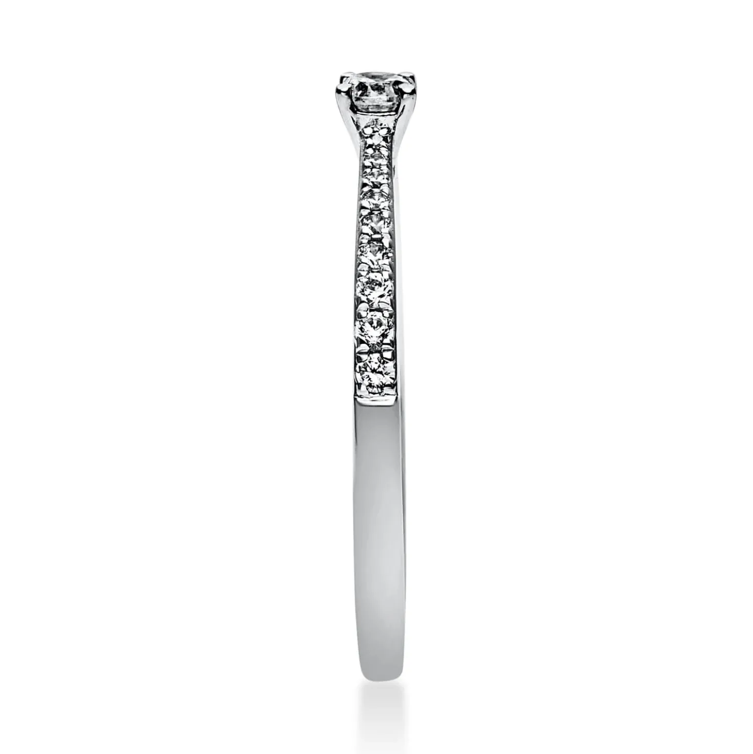 Ring aus 750 Gold Weißgold mit 19 Diamanten Brillanten 0,22 Ct. 4er-Krappe
