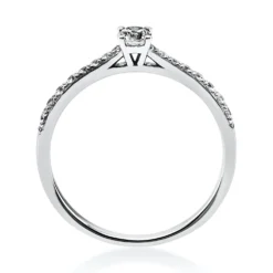 Ring aus 750 Gold Weißgold mit 17 Diamanten Brillanten 0,30 Ct. 4er-Krappe