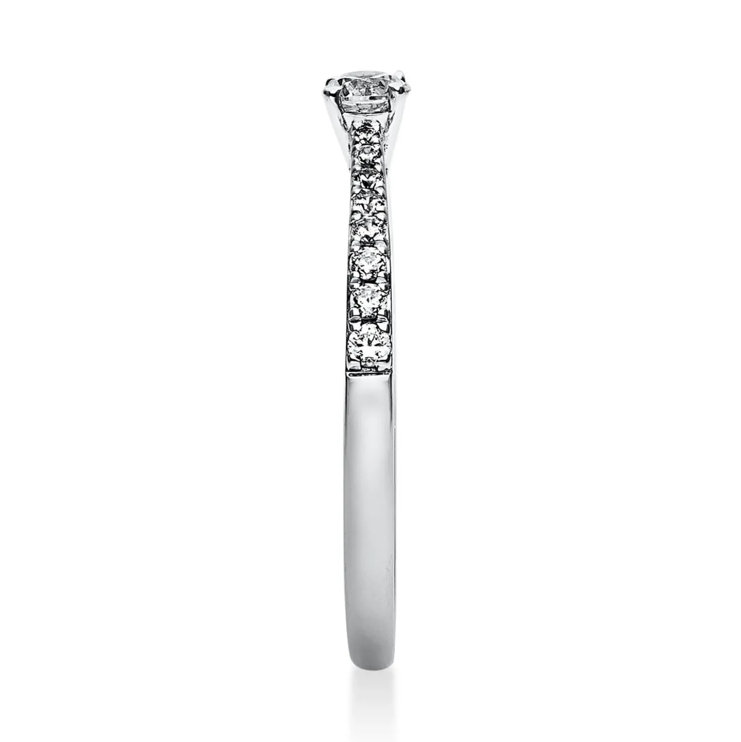 Ring aus 585 Gold Weißgold mit 17 Diamanten Brillanten 0,30 Ct. 4er-Krappe