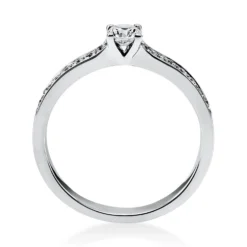 Ring aus 585 Gold Weißgold mit 17 Diamanten Brillanten 0,35 Ct. 4er-Krappe