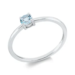 Ring aus 750 Gold Weißgold Topas 0,31ct skyblue B:3,8mm 4er-Krappe
