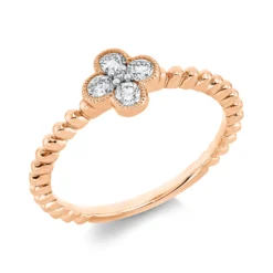 Ring aus 750 Rotgold 4 Brillanten 0,24ct TW-SI 1 Brillant 0,01ct TW-SI B:7mm