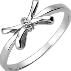 Ring aus 925 Silber mit 3 Zirkonia Silberring Fingerring rhodiniert Damen