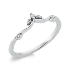 Ring aus 750 Weißgold 1 Brillant 0,01ct TW-PI 8 Diamanten 0,03ct W-SI B:4,2mm