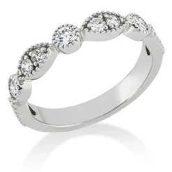 Ring aus 750 Weißgold 3 Brillanten 0,27ct W-SI 8 Brillanten 0,35ct W-SI B:3,7mm