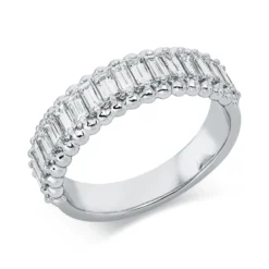 Ring aus 750 Weißgold 19 Diamanten Baguette-Schliff 1,12ct TW-VSI B:5,6mm