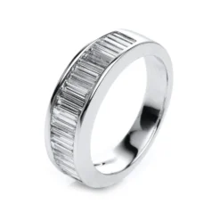 Ring aus 750 Weißgold 21 Diamanten Baguette-Schliff 1,29ct TW-VSI B:6mm