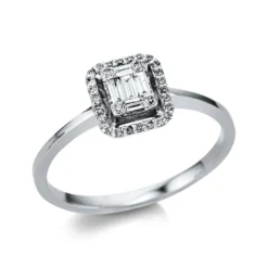 Ring aus 750 Weißgold 35 Diamanten Fanatsy-Schliff 0,2ct TW-SI B:6,8mm