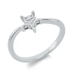 Ring aus 750 Weißgold 5 Diamanten Fanatsy-Schliff 0,18ct TW-VSI B:7,3mm
