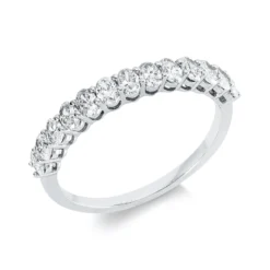 Ring aus 750 Weißgold 13 Diamanten Oval-Schliff 0,76ct TW-SI B:3,2mm