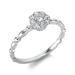 Ring Blume aus 750 Gold Weißgold 9 Brillanten 0,33ct TW-SI B:6,8mm