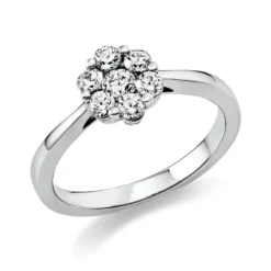 Ring Blume 585 Weißgold 6 Brillanten 0,39ct TW-SI 1 Brillant 0,13ct TW-SI B:7,6mm