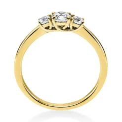 Ring Damenring aus 750 Gold Gelbgold mit 3 Diamanten Brillanten 0,47 Ct.