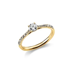Ring Damenring aus 750 Gold Gelbgold mit 17 Diamanten Brillanten 0,51 Ct.
