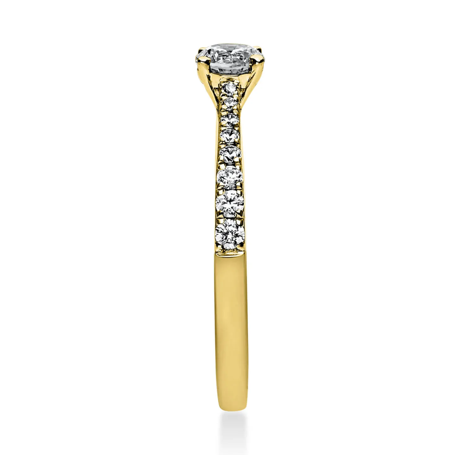Ring Damenring aus 750 Gold Gelbgold mit 17 Diamanten Brillanten 0,51 Ct.
