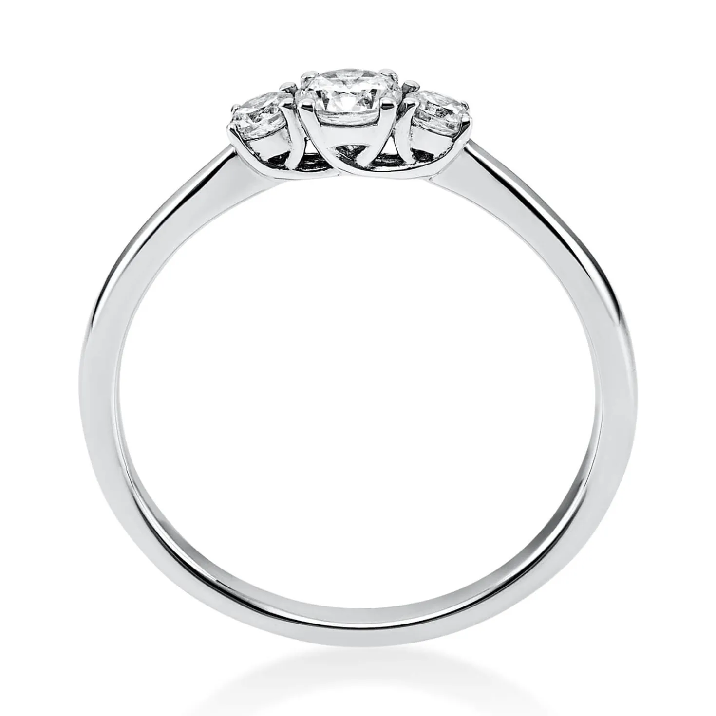 Ring Damenring aus 750 Gold Weißgold mit 3 Diamanten Brillanten 0,33 Ct.