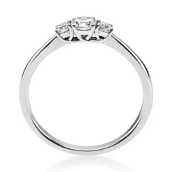Ring Damenring aus 585 Gold Weißgold mit 3 Diamanten Brillanten 0,33 Ct.