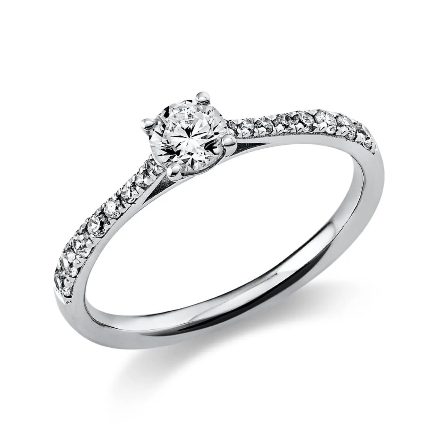 Ring Damenring aus 585 Gold Weißgold mit 17 Diamanten Brillanten 0,51 Ct.