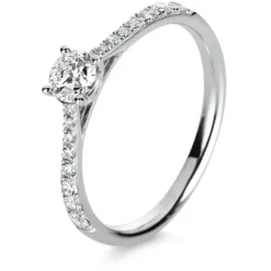 Ring Damenring aus 585 Gold Weißgold mit 17 Diamanten Brillanten 0,51 Ct.